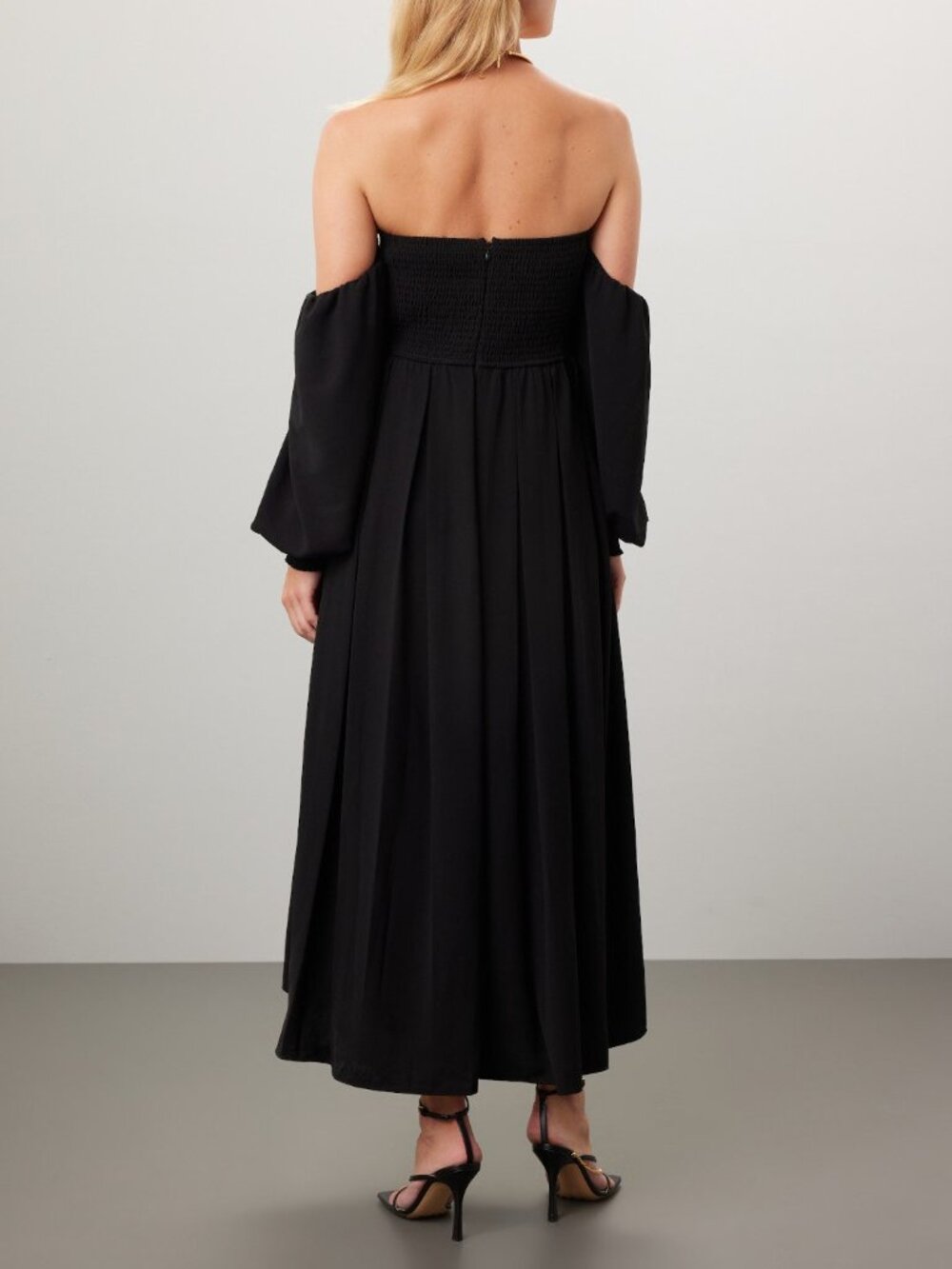 Emilia George Off-Shoulder Black Long Sleeve Maternity Dress - Picture 5 of 8